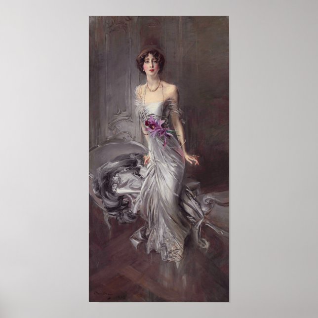 Boldini - Portrait von Madame Doyen Poster (Vorne)