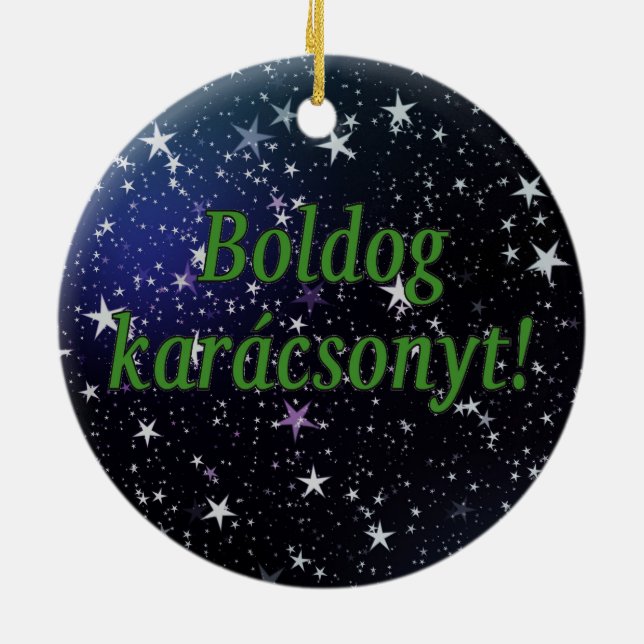 Boldog karácsonyt! Frohe Weihnachten im Keramikornament (Hinten)
