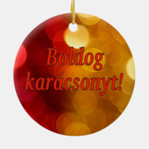 Boldog karácsonyt! Frohe Weihnachten in Keramik Ornament