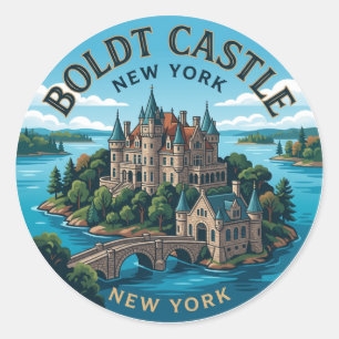 Boldt Castle, Heart Island, Tausend Inseln Runder Aufkleber