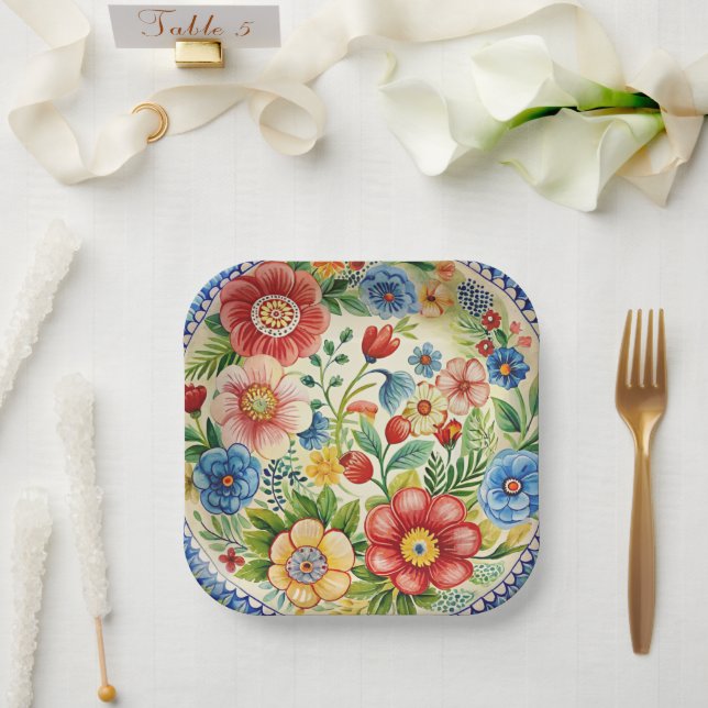 Boleslawiec Polnisches Set Pappteller (Hochzeit)