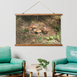 boletus wandteppich mit holzrahmen