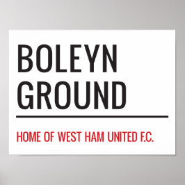 Boleyn Ground Stadium Street Sign Poster