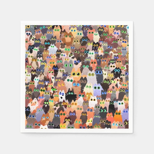 Boli in Cats Paper Napkin Serviette (Vorderseite)