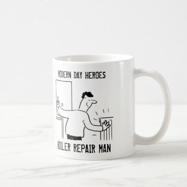 Bolier Reparatur Man. Geschenk des Heizungsingenie Kaffeetasse (Rechts)