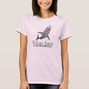 Bolinas Beach California Ladys Hai Strip Tee