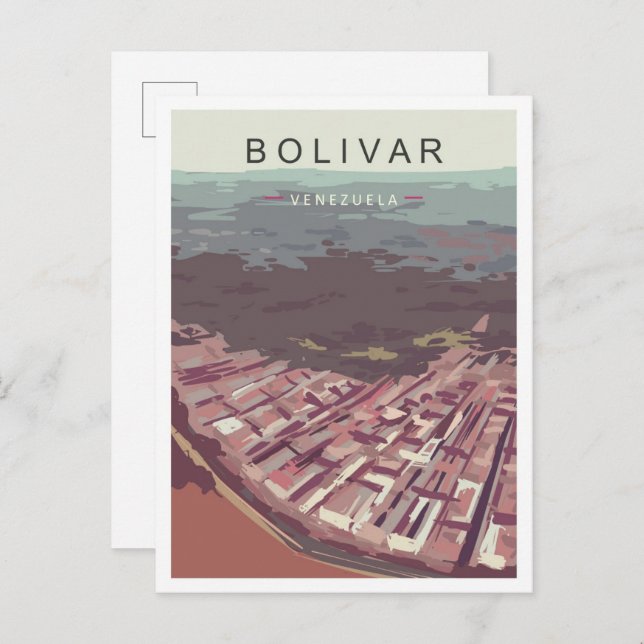 Bolivar Venezuela Kunst, Dichtung und Musik Postkarte (Vorne/Hinten)