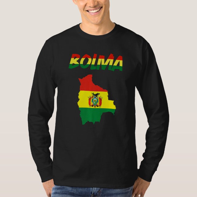 Bolivia Country Map Flag Bolivia Bolivian Flag Sou T-Shirt (Vorderseite)