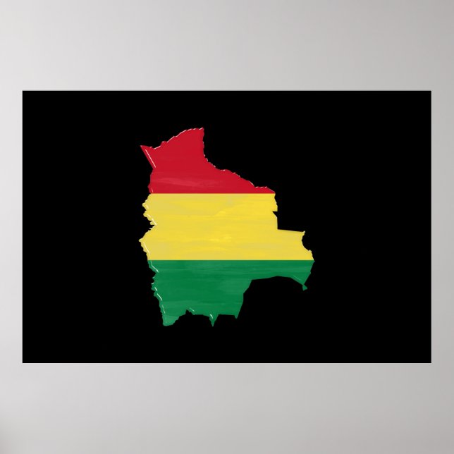 Bolivia flag and map poster (Vorne)