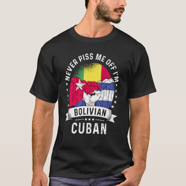 Bolivia Flag Cuba Grown  Humor Citizen Pride T-Shirt (Vorderseite)