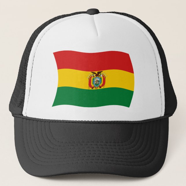 Bolivia Flag Hat Truckerkappe (Vorderseite)