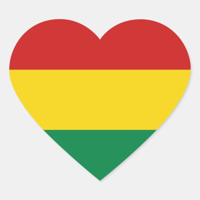 Bolivia Flag Heftsticker Herz-Aufkleber (Vorderseite)