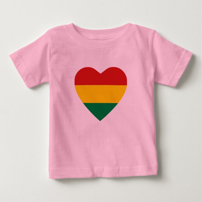 Bolivia Flag Herz T - Shirt (Vorderseite)