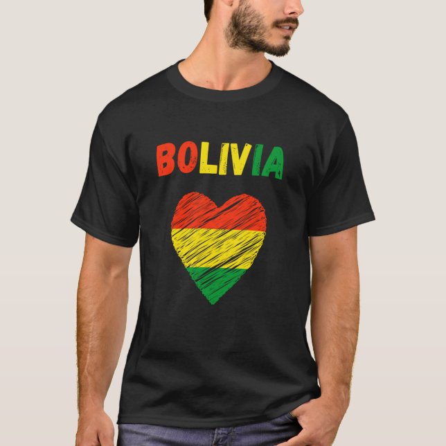 Bolivia Flag Holiday Bolivia Heart Bolivian Flag T-Shirt (Vorderseite)