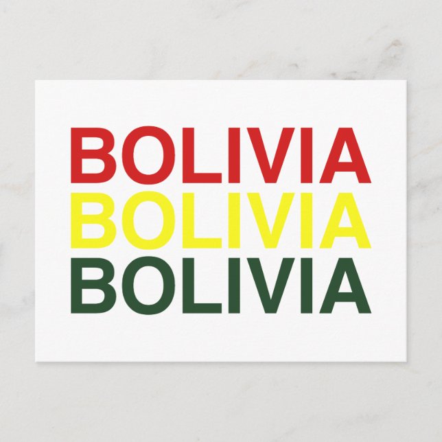 BOLIVIA-Flagge Postkarte (Vorderseite)