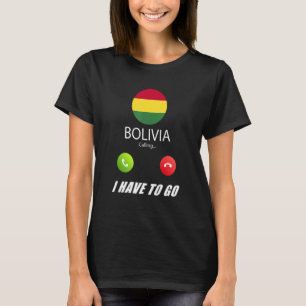 Bolivia-Flaggen-Souvenir Bolivien Ruft An T-Shirt