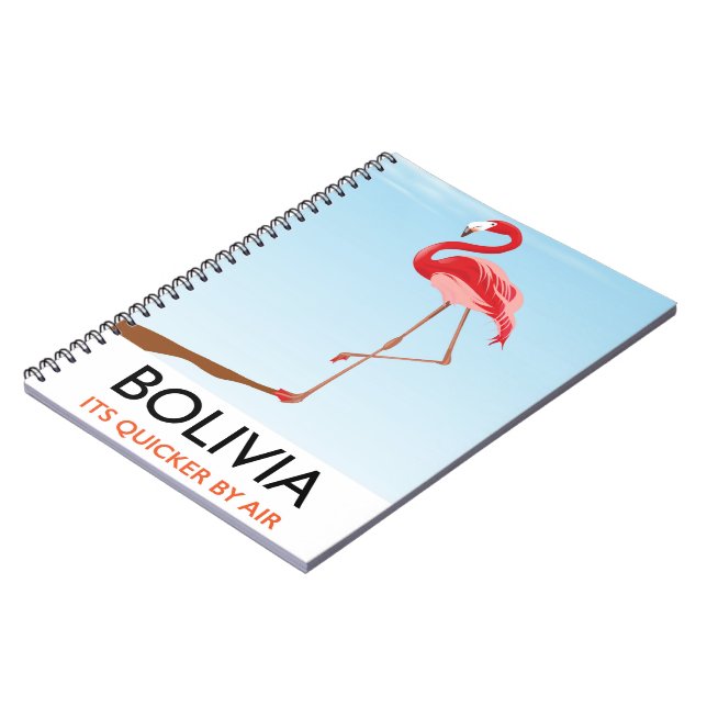 Bolivia Flamingo Reiseplakat Notizblock (Linke Seite)