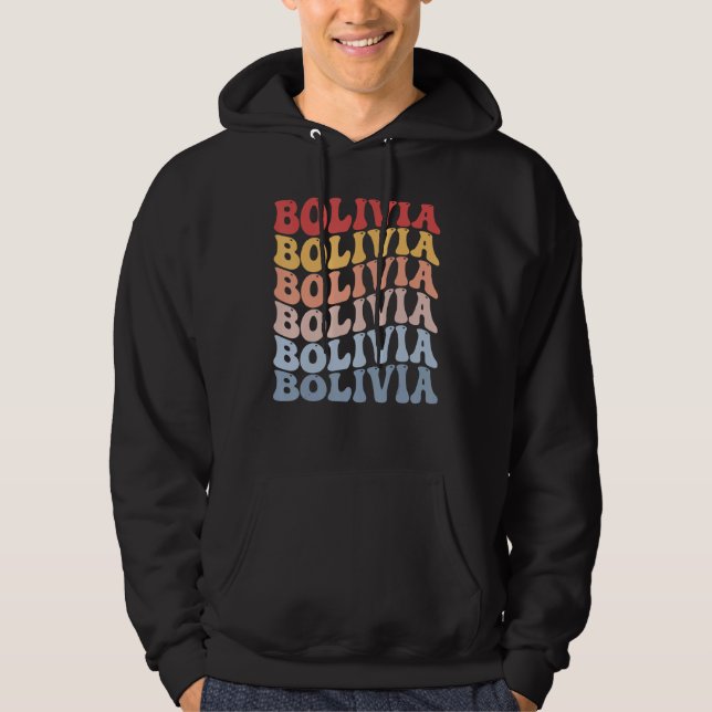 Bolivia Groovy Retro Bolivian Hoodie (Vorderseite)