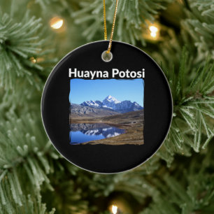Bolivia Huayna Potosi Mountain - Andes Art Keramik Ornament