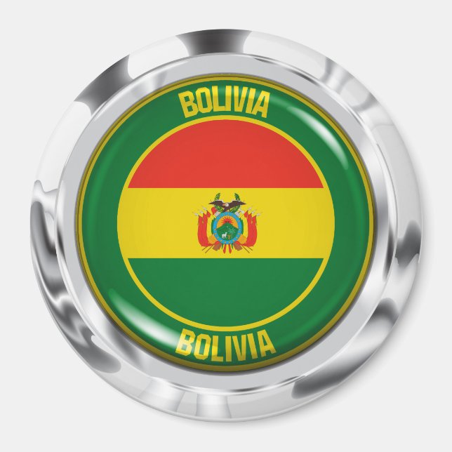 Bolivia Round Emblem Magnet (Vorne)