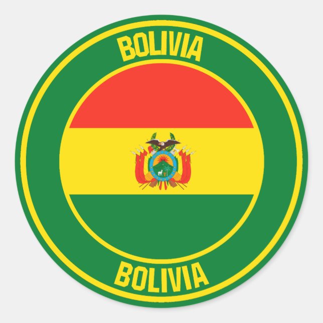 Bolivia Round Emblem Runder Aufkleber (Vorderseite)