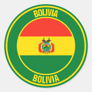 Bolivia Round Emblem Runder Aufkleber