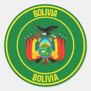 Bolivia Round Emblem Runder Aufkleber