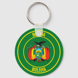 Bolivia Round Emblem Schlüsselanhänger