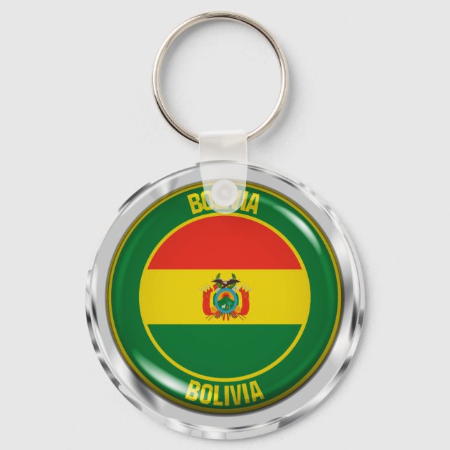Bolivia Round Emblem Schlüsselanhänger (Vorderseite)