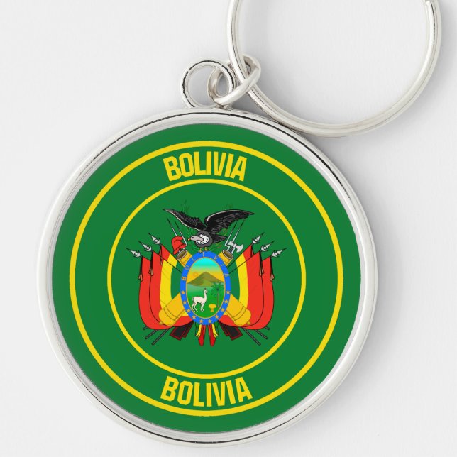 Bolivia Round Emblem Schlüsselanhänger (Vorne)