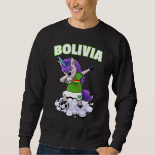 Bolivia Soccer Unicorn Dabbing Bolivian Futbol Foo Sweatshirt