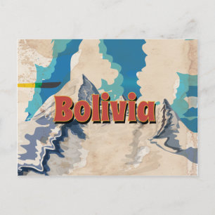 Bolivia Vintage Travel Poster Postkarte