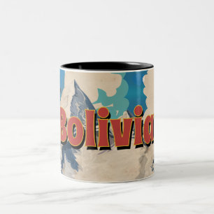 Bolivia Vintage Travel Poster Zweifarbige Tasse
