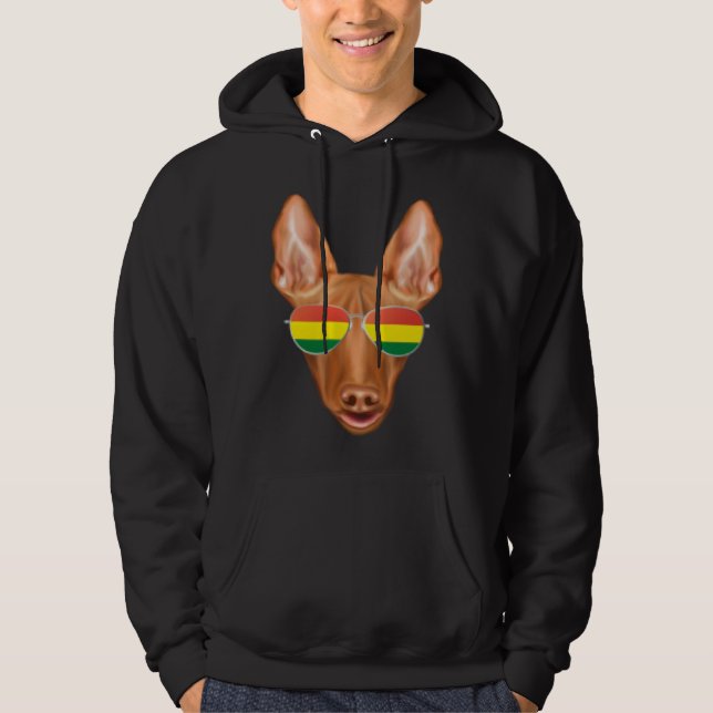 Bolivian Flag Pharaoh Hound Dog Bolivia Pocket Hoodie (Vorderseite)