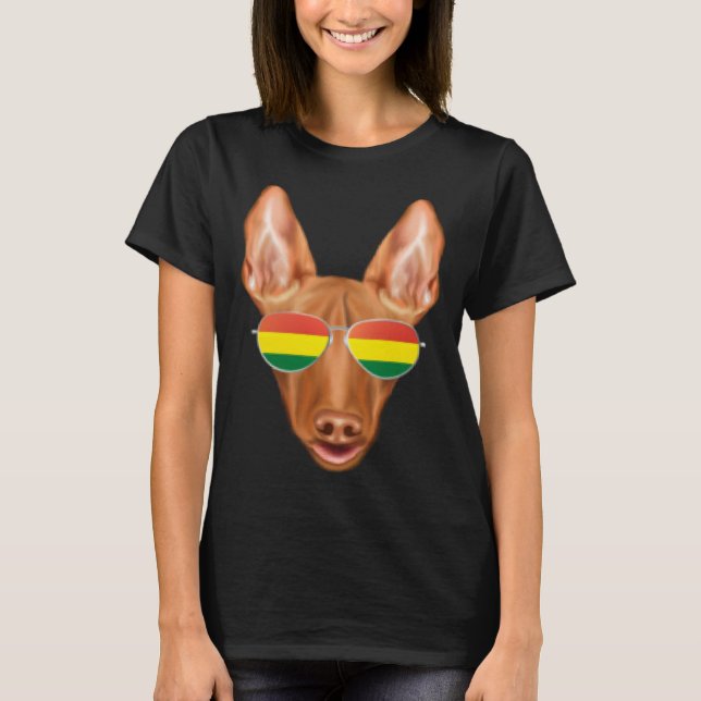 Bolivian Flag Pharaoh Hound Dog Bolivia Pocket T-Shirt (Vorderseite)