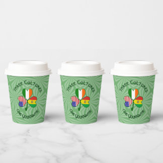 Bolivian Irish American Shamrock Personalized Text Pappbecher