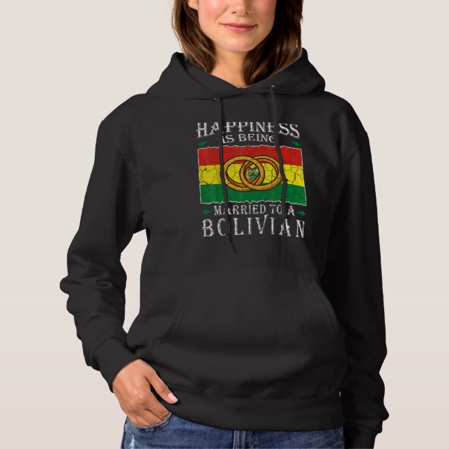 Bolivian Marriage Bolivian Married Flag Wedded Cul Hoodie (Vorderseite)