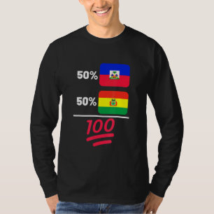 Bolivian Plus Haitian Mix Flag Heritage T-Shirt