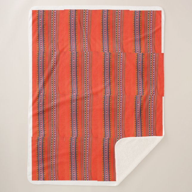 Bolivianische Bettdecke aguayo Sherpadecke (Vorderseite)
