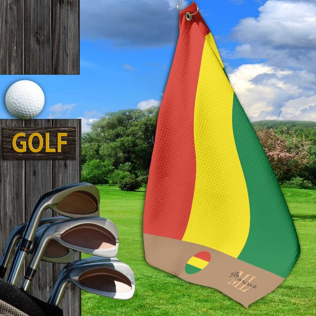 Bolivianische Flagge / Bolivien mit Monogramm / Go Golfhandtuch (Von Creator hochgeladen)