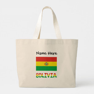 Bolivianische Flagge Bolivien Personalisiert Jumbo Stoffbeutel