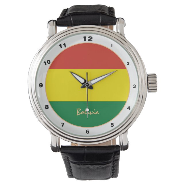 Bolivianische Flagge & Bolivien trendige Mode /Des Armbanduhr (Vorderseite)