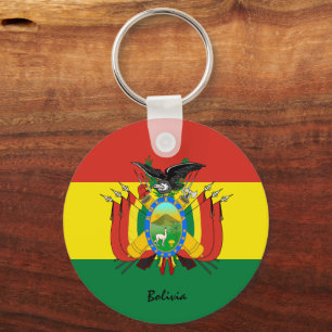Bolivianische Flagge & Bolivien Urlaub, Patrioten  Schlüsselanhänger