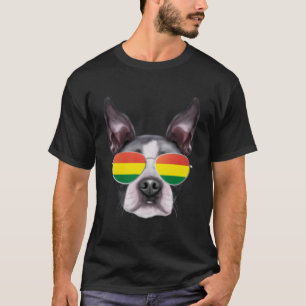 Bolivianische Flagge Boston Terrier Dog Bolivia Po T-Shirt