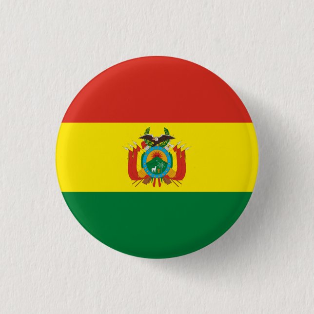 Bolivianische Flagge, Flagge Boliviens Button (Vorderseite)