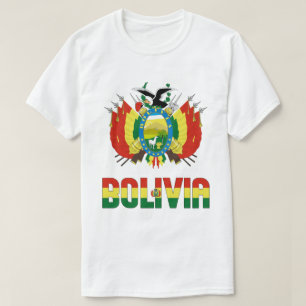 Bolivianische Flagge und Wappen Patriotisch T-Shirt