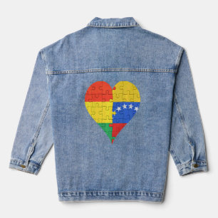 Bolivianischer venezolanischer Flaggenstaat Herzli Jeansjacke