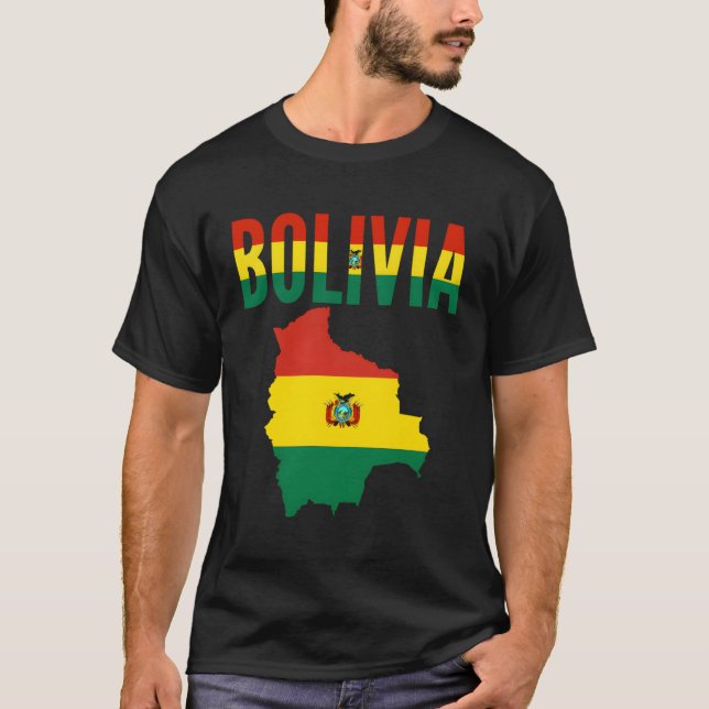 Bolivianisches Bolivien Landkarte T-Shirt (Vorderseite)