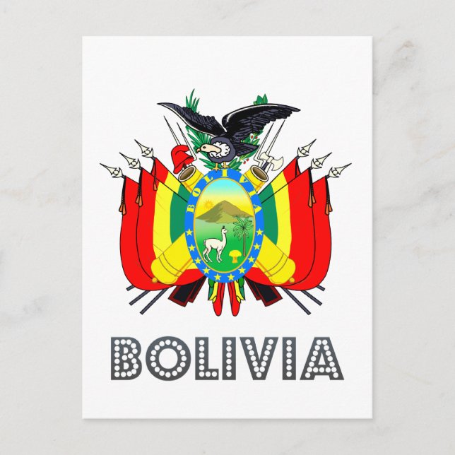 Bolivianisches Emblem Postkarte (Vorderseite)