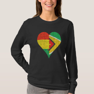 Bolivianisches guyanisches Flaggenherz T-Shirt
